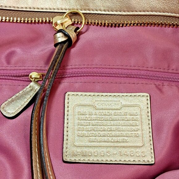 Authenticated Coach Purse Handbag Shoulder M0993-14833 Inlaid Art 09 Vintage CN - Picture 15 of 16